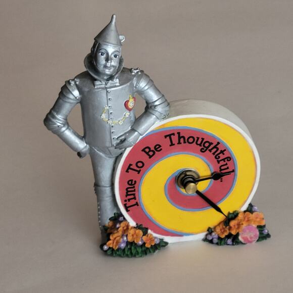 Wizard of Oz Tin Man Time to be Thoughtful Desk Clock Enesco Yellow brick road - Picture 9 of 16